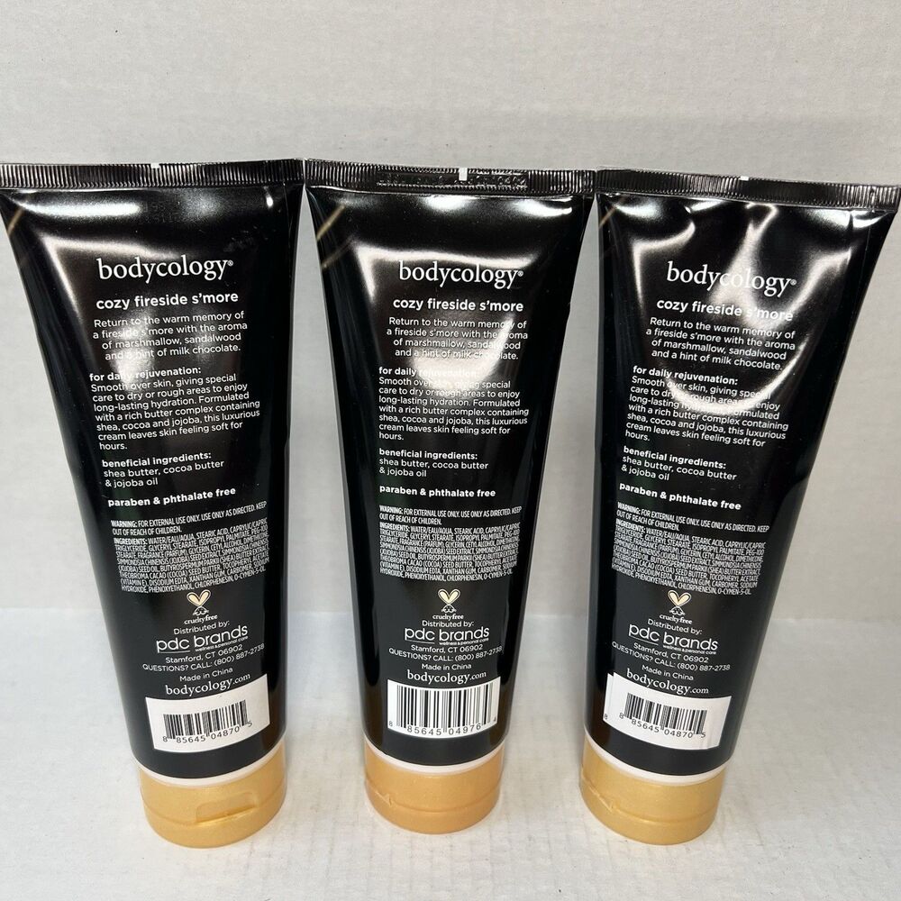 3 Bodycology Cozy Fireside S'more Body Cream Shea Cocoa Butter Jojoba Oil 8 oz - Picture 5 of 8